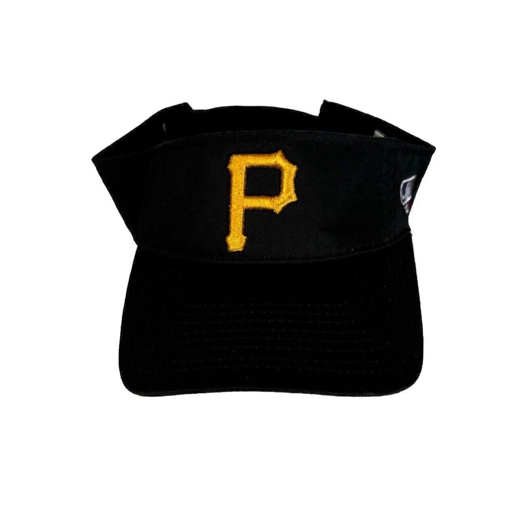 Pittsburgh Pirates Visor Hat Cap Strapback Black Yellow Embroidered MLB Baseball